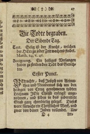 Die Todte begraben.