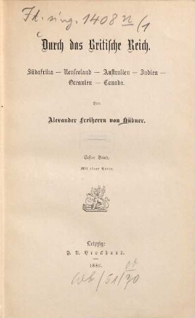 Durch das Britische Reich : Südafrika, Neuseeland, Australien, Indien, Oceanien, Canada, 1