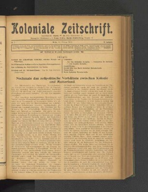 Nr. 7. Berlin, 10. Februar 1911. 12. Jahrgang.