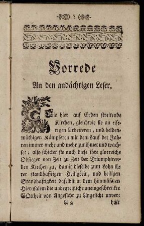 Vorrede An den andächtigen Leser,[...]