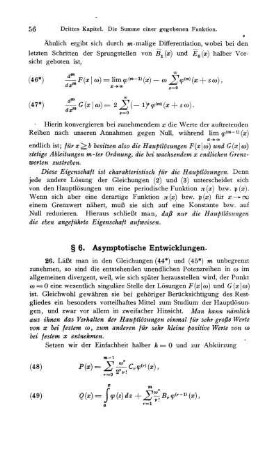 § 6. Asymptotische Entwicklungen.
