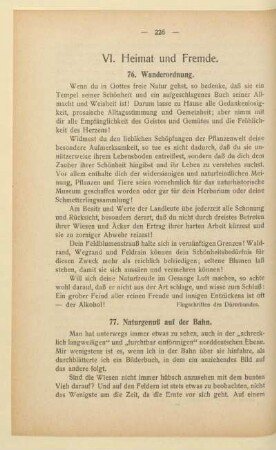 VI. Heimat und Fremde