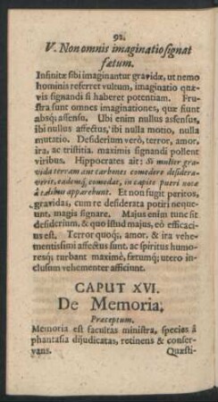 Caput XVI. De Memoria
