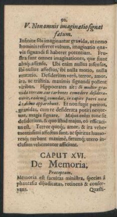 Caput XVI. De Memoria