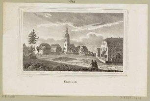 Die Kirche in Bloßwitz (Stauchitz-Bloßwitz) bei Meißen, aus Sachsens Kirchen-Galerie von Hermann Schmidt, Bd. 3, 1840