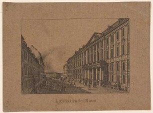 Das Landhaus in der Landhausgasse in Dresden, Blick nach Südosten auf den Pirnaischen Platz