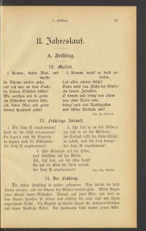II. Jahreslauf