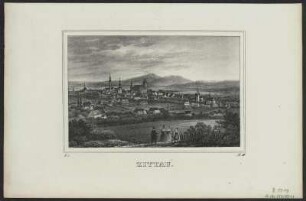 Ansicht von Zittau, Lithographie, 1837 : Zittau. - [Dresden] : [Pietzsch] , [1837]. - 1 Kunstblatt : Lithogr. ; 17 x 11 cm