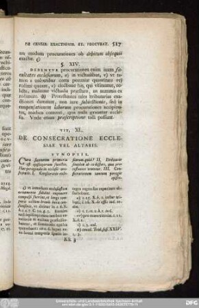 Tit. XL. De Consecratione Ecclesiae Vel Altaris.
