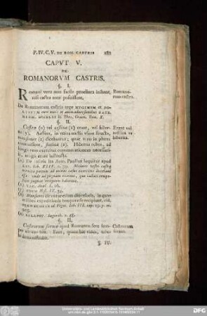 Caput V. De Romanorum Castris.