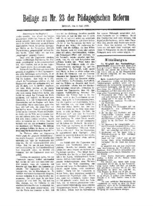 Mitteilungen : Beilage zu Nr. 23 der Pädagogischen Reform