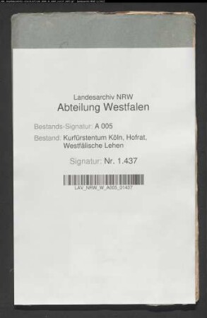 Belehnungsgesuche des Anton Bitter in Rüthen wegen der halben Hufe Landes zu Miste vor Rüthen