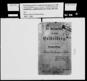 Herstellung eines Wegs [Heidelberg-]Ziegelhausen - [Neckargemünd-]Kleingemünd
