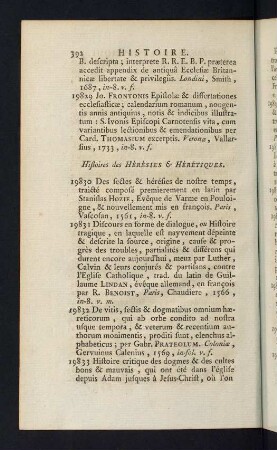 392-401, Histoires des Hérésies & Hérétiques