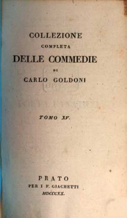 Collezione completa delle commedie di Carlo Goldoni, 15