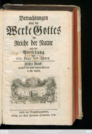 Bd. 1: Welcher die sechs erstern Monate in sich begreift