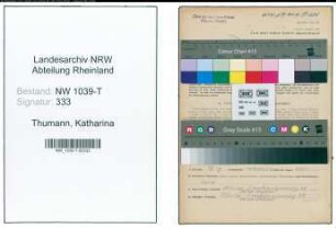 Entnazifizierung Katharina Thumann , geb. 03.12.1901 (Angestellte)
