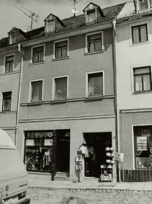 Glauchau, Wohnhaus mit Ladeneinbau, Markt 15, erbaut 2. Hälfte 18. Jh., Straßenansicht