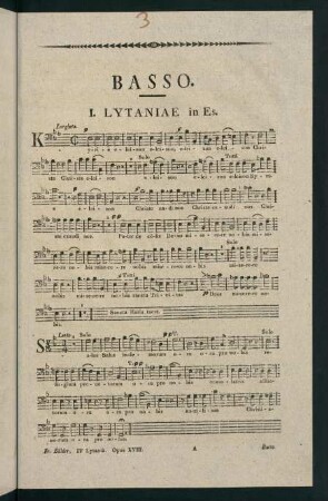 1-12, Basso. I. Lytaniae in Es. - IV. Lytaniae Lauretanae