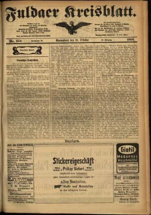 Zweite Ausgabe vom Samstag, den 31. Oktober 1908.
