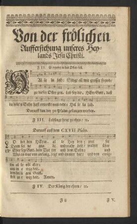 Von der frölichen Aufferstehung unseres Heylands Jesu Christi.