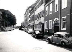 Privatgebäude, Straßen und Plätze in Karlsruhe. Steinstraße/Ecke Markgrafenstraße