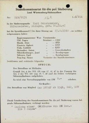 Schuhmacher, Karl