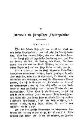 Abermals die Preußischen Schulregulative