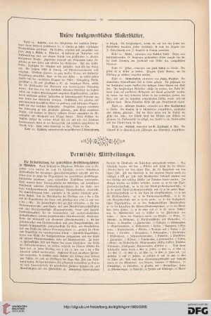Unsere kunstgewerblichen Musterblätter