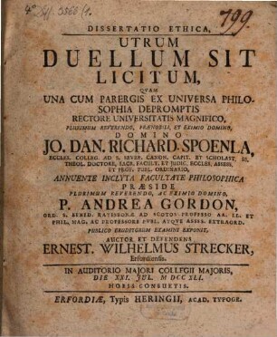 Diss. ethica Utrum duellum sit licitum