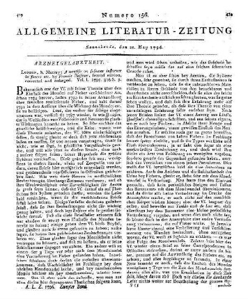 Balfour, F.: A treatise on sol-lunar influence in fevers, etc. 2. ed. Vol. 1. London: Murray 1795 Mehr nicht ersch.