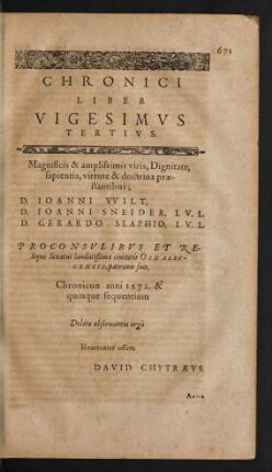 Chronici Liber Vigesimus Tertius.