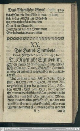XX. Die Haupt-Symbola. Conf. Kirchen-Agende fol. 455.b