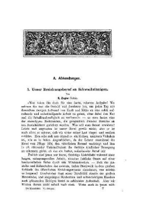 Unser Erziehungsberuf an Schwachsinnigen