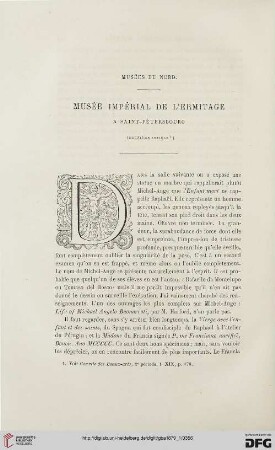 2. Pér. 19.1879: Musée impérial de l'Ermitage à Saint-Pétersbourg, 2 : musées du Nord