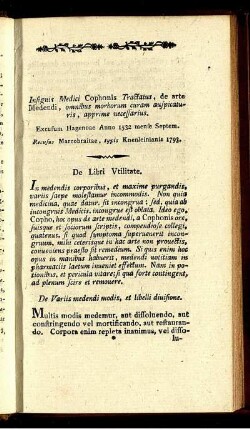 De Libri Utilitate.