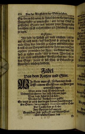 Fabel Von dem Ratzen und Stier