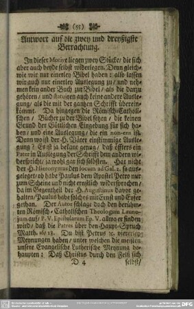Antwort auf die zwey und dreyßigste Betrachtung