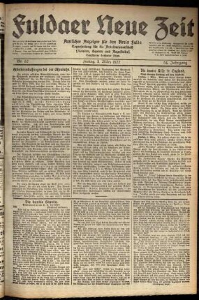 Ausgabe vom Freitag, den 03. März 1922.
