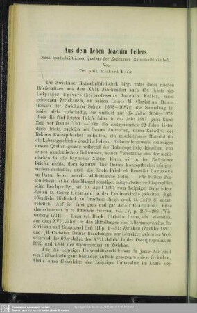 Aus dem Leben Joachim Fellers