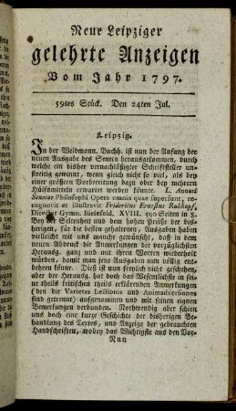 59tes Stück. Den 24ten Jul.