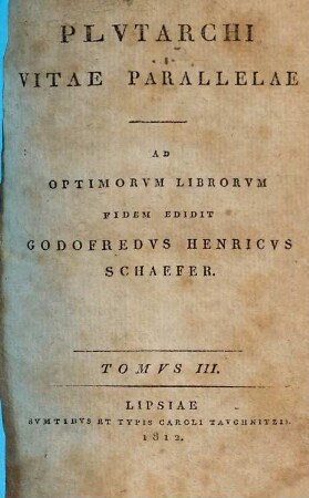 Plutarchi Vitae Parallelae, 3. Timoleo, Aemilius Paulus, Pelopidas, Marcellus, Aristides, M. Cato Maior