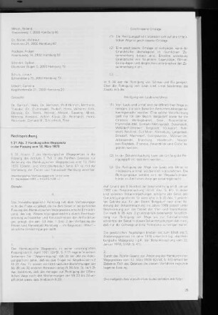§ 31 Abs. 2 Hamburgisches Wegegesetz in der Fassung vom 13. März 1978