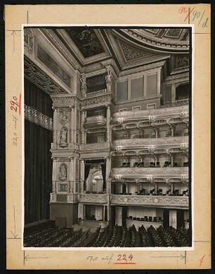 Königliches Hoftheater, Dresden: Ansicht Bühne, Proszenium und Ränge