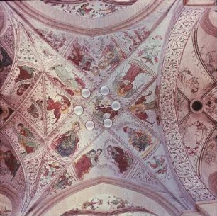 Herzberg (Elster), Marienkirche, Gewölbemalerei, Mittelschiff, 6. Joch; bis zum 15. Jh. St. Nikolai