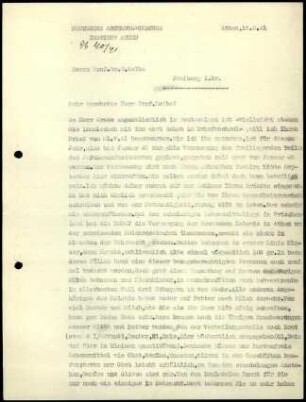 [K. Kübler] an W. Kolbe