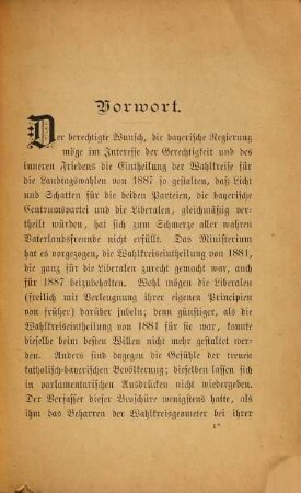 Die bayerische Wahlkreis-Geometrie von 1881/87 in ihren Wirkungen und in ihrer Tendenz