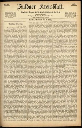 Ausgabe vom Mittwoch, den 06. März 1878.