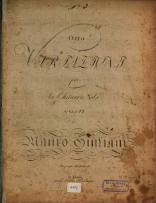Otto variazioni per la chitarra sola : opera VI