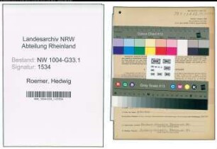 Entnazifizierung Hedwig Roemer , geb. 28.12.1881 (Lehrerin)